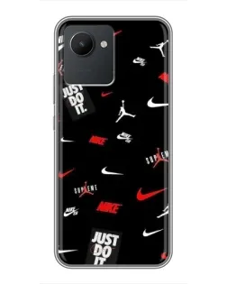 Чехол для Realme C30 с картинкой «Nike Mix Pattern»