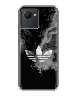 Чехол для Realme C30 с картинкой «Абстрактный дым Adidas»