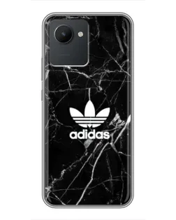Чехол для Realme C30 с картинкой «Белый мрамор Adidas»