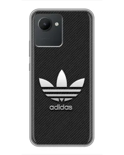 Чехол для Realme C30 с картинкой «Adidas Карбоновая текстура»