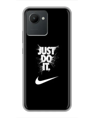 Чехол для Realme C30 с картинкой «Текстовый принт Nike»