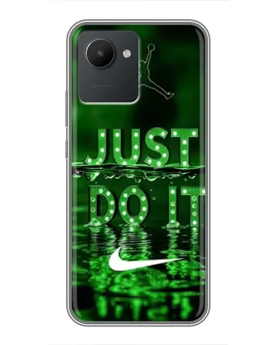 Чехол для Realme C30 с картинкой «Зеленый неоновый Nike»