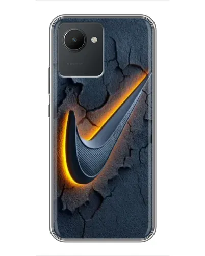 Чехол для Realme C30 с картинкой «Объемный логотип Найк»