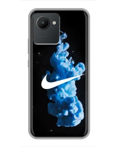 Чехол для Realme C30 с картинкой «Nike и синий дым»