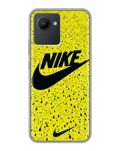 Чехол для Realme C30 с картинкой «Желтый текстурный Nike»