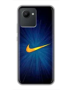 Чохол для Realme C30 з картинкою «Синій пульс Nike»