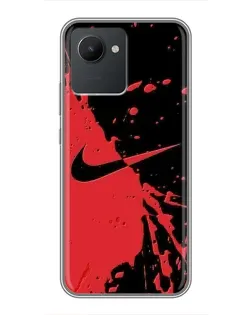 Чохол для Realme C30 з картинкою «Червоні бризки Nike»
