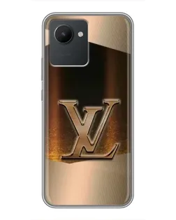Чехол для Realme C30 с картинкой «LV — золотое сияние»