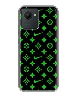 Чехол для Realme C30 с картинкой «Неоновый принт LV»