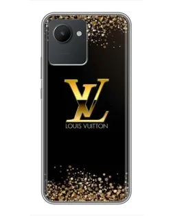 Чехол для Realme C30 с картинкой «LV — золотые искры»