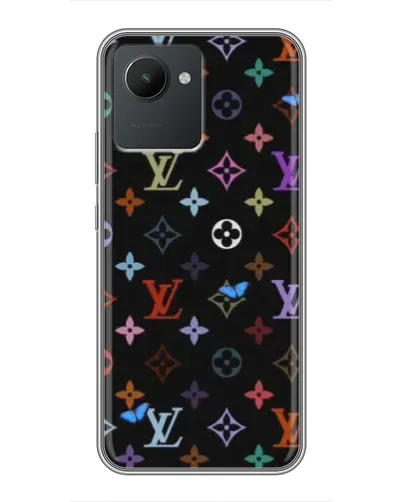 Чехол для Realme C30 с картинкой «Цветная монограмма LV»