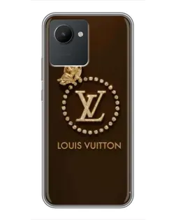 Чехол для Realme C30 с картинкой «LV — золотая печать»