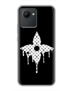 Чехол для Realme C30 с картинкой «Цветочная монограмма»