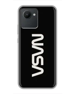 Чехол для Realme C30 с картинкой «NASA — вертикальный логотип»