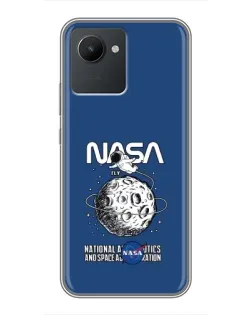 Чехол для Realme C30 с картинкой «NASA — лунная миссия»