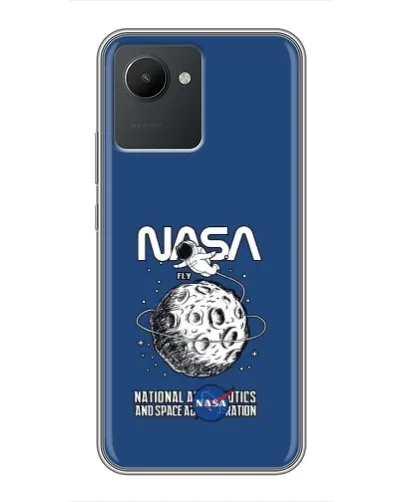 Чехол для Realme C30 с картинкой «NASA — лунная миссия»