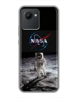 Чехол для Realme C30 с картинкой «Астронавт на Луне»