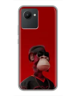 Чехол для Realme C30 с картинкой «Bored Ape в красном»