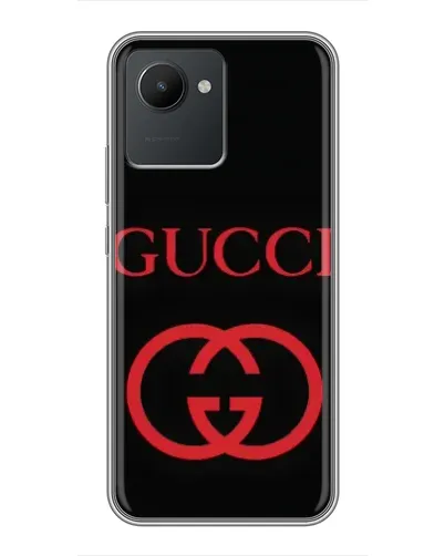 Чехол для Realme C30 с картинкой «Gucci — красный логотип»