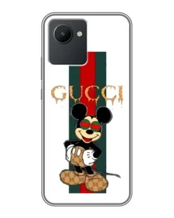 Чехол для Realme C30 с картинкой «Микки Маус Gucci — полосы»