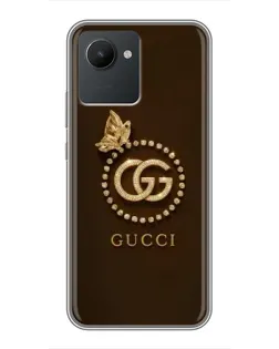 Чехол для Realme C30 с картинкой «Gucci — золотая бабочка»