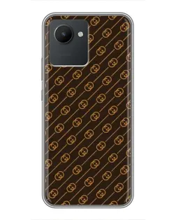 Чехол для Realme C30 с картинкой «Gucci — золотые диагонали»