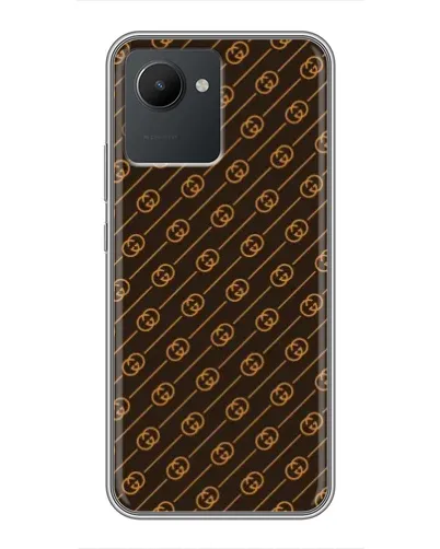 Чехол для Realme C30 с картинкой «Gucci — золотые диагонали»