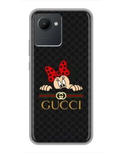 Чехол для Realme C30 с картинкой «Минни Маус Gucci — черный»