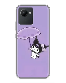 Чехол для Realme C30 с картинкой «Kuromi с зонтиком»