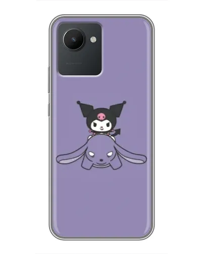 Чехол для Realme C30 с картинкой «Kuromi на лиловом фоне»