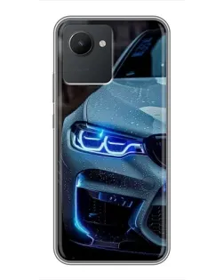 Чохол для Realme C30 з картинкою «Погляд BMW з синіми фарами» Чохол для Realme C30 з картинкою «Погляд BMW з синіми фарами»