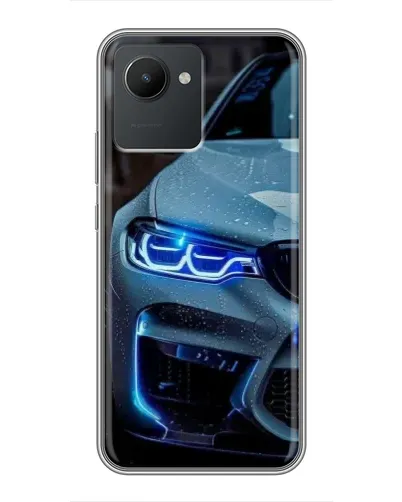 Чехол для Realme C30 с картинкой «Взгляд BMW с синими фарами»