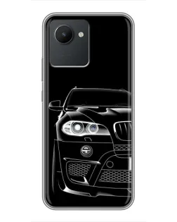 Чехол для Realme C30 с картинкой «Темный силуэт BMW»