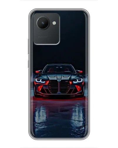 Чехол для Realme C30 с картинкой «BMW на мокрой дороге»