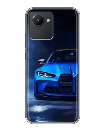 Чехол для Realme C30 с картинкой «Голубая BMW M4»