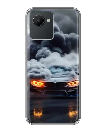 Чехол для Realme C30 с картинкой «BMW в дыму»