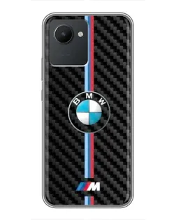 Чехол для Realme C30 с картинкой «Эмблема BMW и карбон»