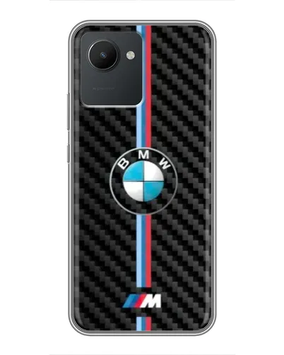 Чехол для Realme C30 с картинкой «Эмблема BMW и карбон»