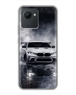 Чехол для Realme C30 с картинкой «BMW сквозь туман»