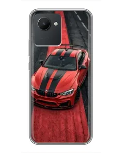 Чехол для Realme C30 с картинкой «BMW на красной дорожке»