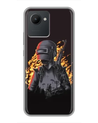 Чехол для Realme C30 с картинкой «PUBG — огненный силуэт» Чехол для Realme C30 с картинкой «PUBG — огненный силуэт»