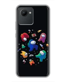 Чехол для Realme C30 с картинкой «Among Us космос»