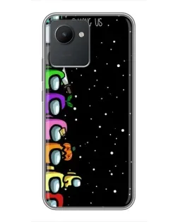 Чехол для Realme C30 с картинкой «Команда Among Us»