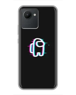 Чехол для Realme C30 с картинкой «Among Us неон»