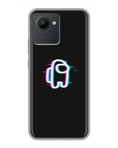 Чехол для Realme C30 с картинкой «Among Us неон»