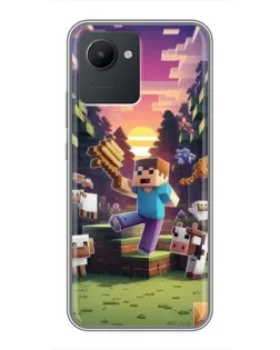 Чехол для Realme C30 с картинкой «Стив на ферме» Чехол для Realme C30 с картинкой «Стив на ферме»