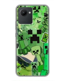 Чехол для Realme C30 с картинкой «Криперы Minecraft»