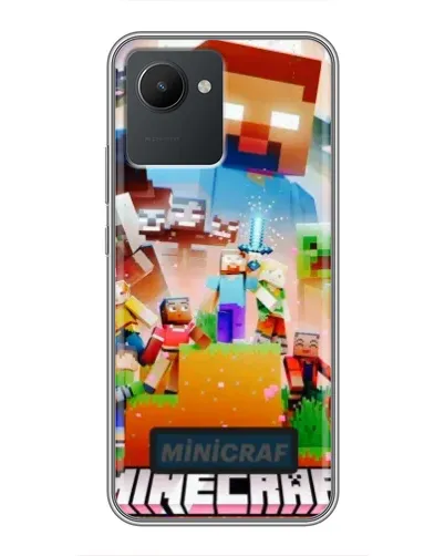 Чехол для Realme C30 с картинкой «Minecraft герои игры»