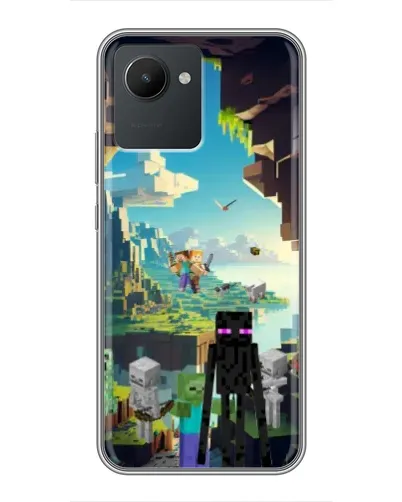 Чехол для Realme C30 с картинкой «Эндермен в лесу»