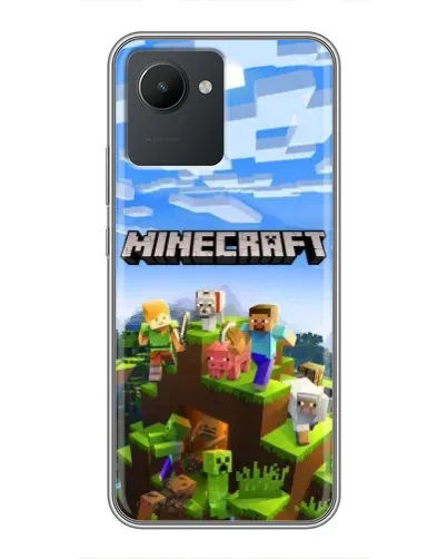 Чехол для Realme C30 с картинкой «Minecraft классический мир»